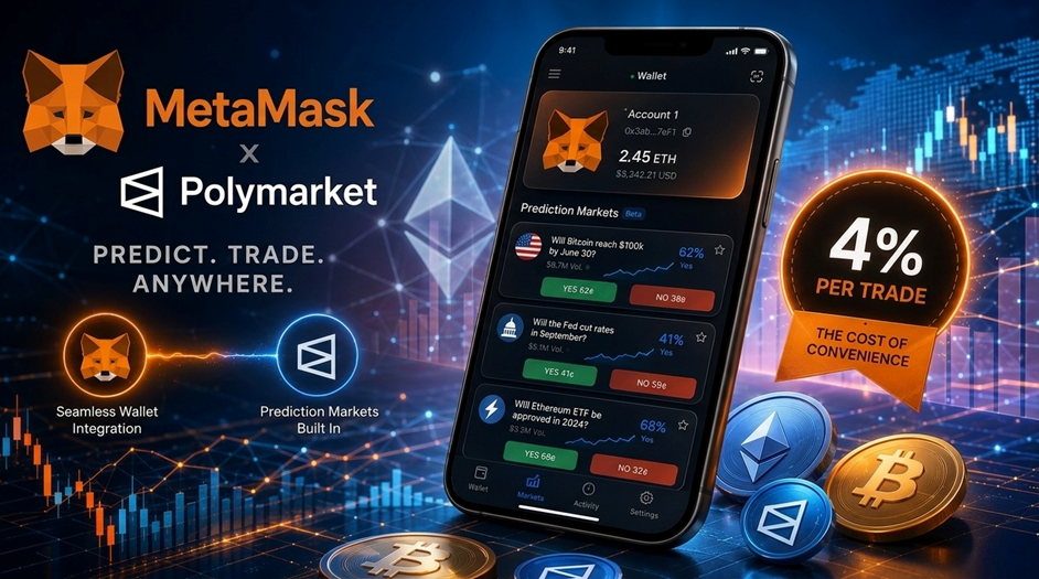 MetaMask Launches Prediction Markets With Polymarket. The Catch: 4% Per Trade
